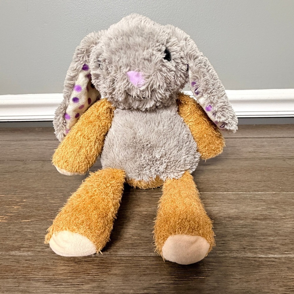 Scentsy Roosevelt Rabbit Buddy Plush Grey Purple Polka Dot Trim Easter Bunny